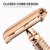 BAILI Butterfly Double Edge Safety Razor Rust-Proof Reusable Manual Wet Shaving Shaver for Men Women with Mirrored Travel Case BD177C