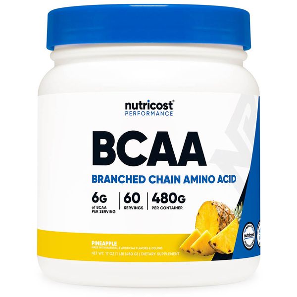 BCAA Powder 60 Servings Pineapple Flavor, 1 Bottle, 482g