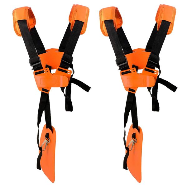 YOUSHARES Tragegurt Motorsense - 2 Stück Schultergurt Gurt Doppelschultergur Stihl Ersatzteile Rasentrimmer Cutter Trimmer Shoulder Strap für Stihl FS Freischneider, Orange