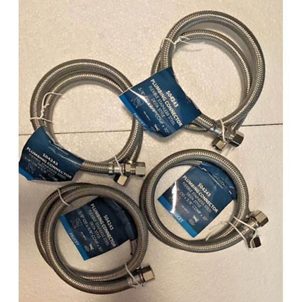 ~LOT of 4~JONES STEPHENS~SO4243 PLUMBING CONNECTOR~FLEXIBLE SS DELTA STYLE~