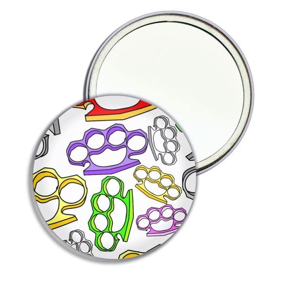 Knuckle Duster Pattern - 77mm Round Compact Mirror