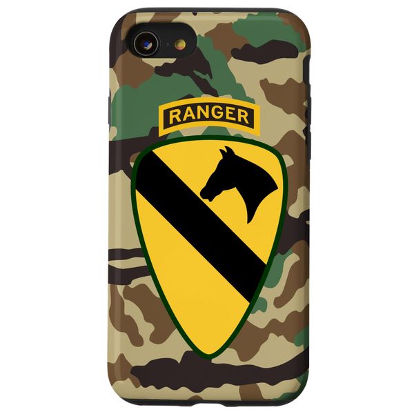 iPhone SE (2020) / 7 / 8 1st Cavalry Division Patch Ranger Tab - 1st CAV - BDU Camo Case