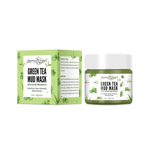 Dermaxgen® GREEN TEA MUD MASK Detoxifying + Deep Cleansing + Minimize Pores Acne