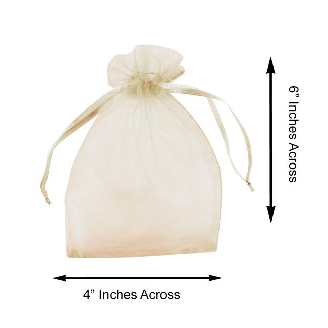 Small Jewelry Bags - 100 Pack 4x6 Inch Small Sheer Organza Drawstring  Pouches, Mini White Sachet Mesh