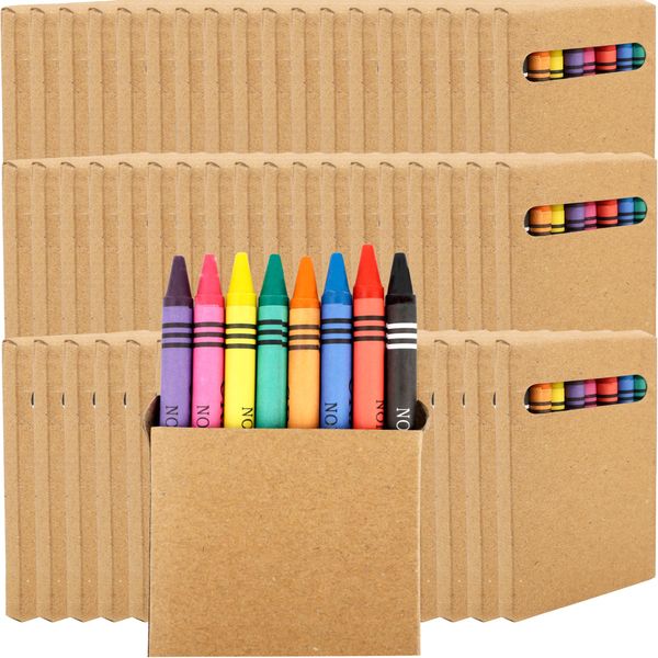 54 Pack Color Crayons Bulk Mini Crayon Boxes Wrapped Wax Crayons Pack Kids Classroom Art Craft School Student Teacher Party Supplies Birthdays Gifts