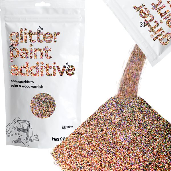 Hemway Silver & Gold Holographic Glitter Paint Additive 100g / 3.5oz for Acrylic Latex Emulsion Paint - Interior & Exterior Wall, Ceiling, Wood, Varnish, Dead Flat, Matt, Gloss, Satin, Silk