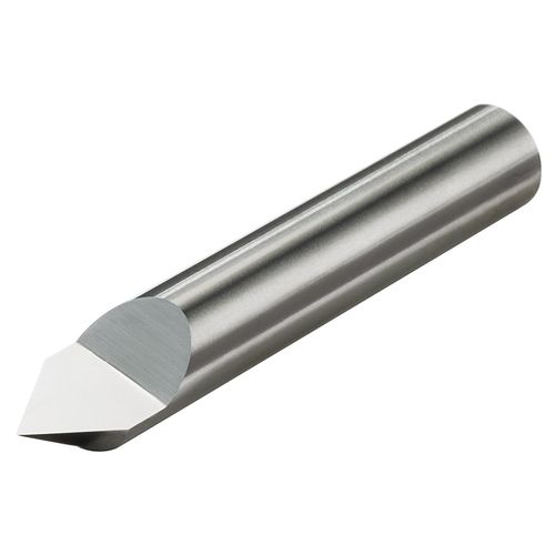 Micro 100 RNCM-040-1X Engraving Cutter - Tipped Off - Single Ended, 90° Included Angle, 4 mm Shank Dia, 0.1 mm Offset, 6 mm Split Length, 50 mm OAL, AlTiN