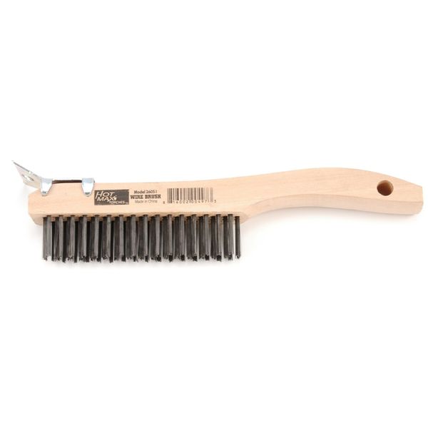 Hot Max 26051 4 by 16 Carbon Steel Shoe Handle Wire Brush with Scraper