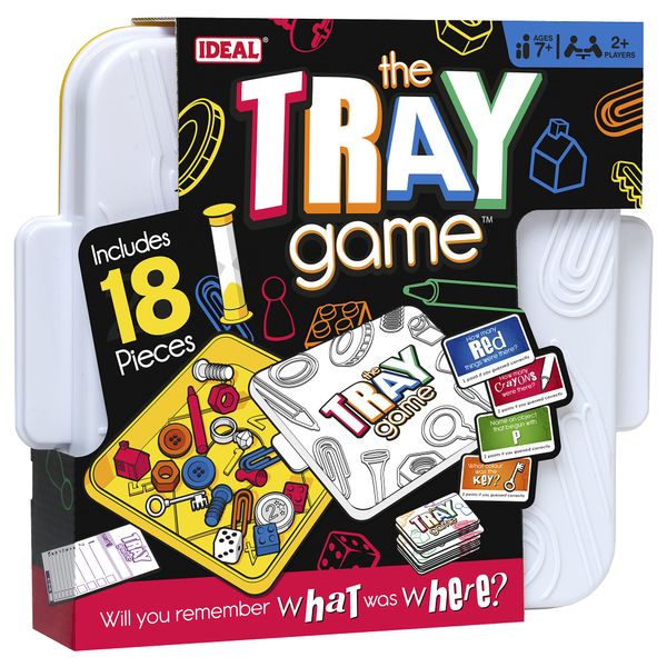 IDEAL | The Tray Game: Will you remember WHAT was WHERE?! | Family Games | For 2+ Players | Ages 7+