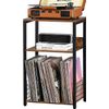 Turntable Stand 3-Tier Brown Record Player Table w/ Storage for 100 Albums