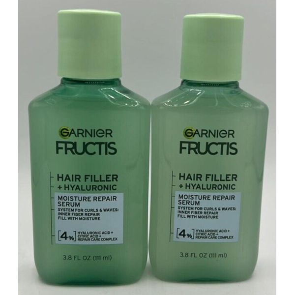 2PK Garnier Fructis Hair Filler + Hyaluronic Repair Serum ~ 3.8 FL OZ EA ~ NEW