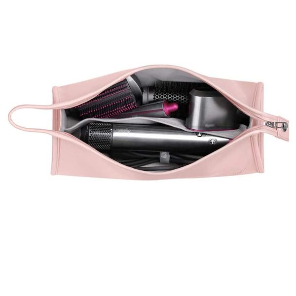 HENGSI Storage Bag Travel Pouch for Dyson Airwrap Hair Dryer and Straighteners & Accessories (Waterproof PU Leather-Pink)