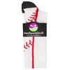 MadSportsStuff Baseball Socks with Stitches in Crew Length (White/Red, Medium)