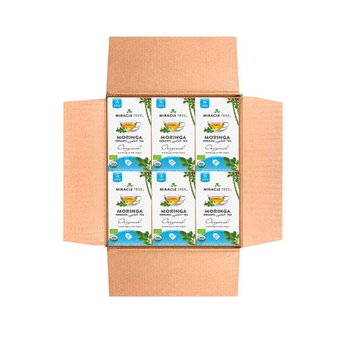 Miracle Tree - 6 Count of Organic Moringa Superfood Tea, 25 Individually Sealed Tea Bags, Original (Keto, Detox, Energy/Immunity Booster, Vegan, Gluten-Free, Organic, Non-GMO, Caffeine-Free)