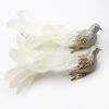 2 x champagne Christmas tree decoration birds