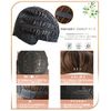Wig, Medium, Straight Natural Wig, Full Wig, Semi-Long, Layer, Women's, Wig with Net, Natural Black