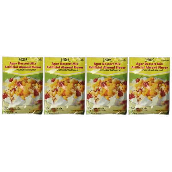 (4 Pack) Agar Dressert Mix Almond Flavor 4.550z Envelope