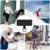 2pcs Phone Tether Patch, Universal Metal Phone Tether Tab with Spring Ring Lanyard Replacement without Adhesive for Cell Phone, Black