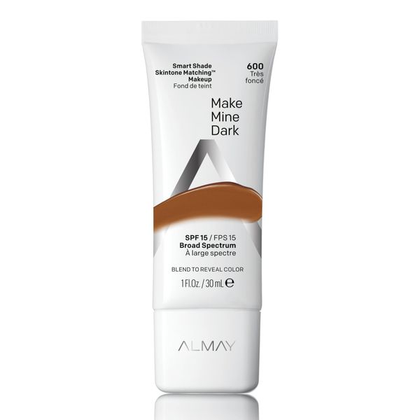 Almay Smart Shade Skintone Matching Makeup, Hypoallergenic, Cruelty Free, Oil Free, -Fragrance Free, Dermatologist Tested Foundation with SPF 15, Make Mine Dark, 1oz