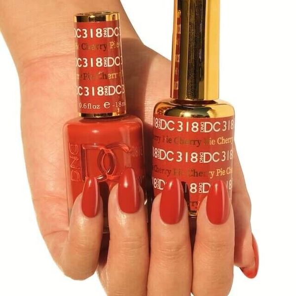 DND DC Soak Off Gel Polish + Matching Nail Lacquer -Cherry Pie #318