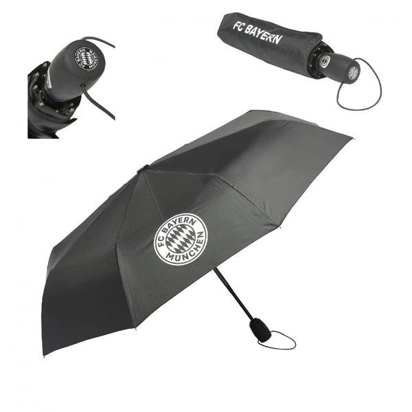 FC Bayern München Taschenschirm schwarz Logo Schirm Regenschirm FCB