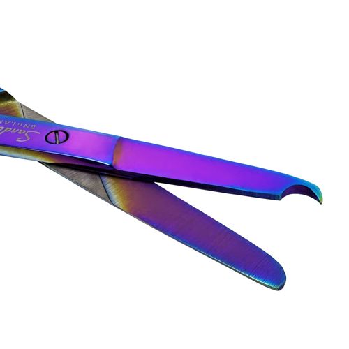 Suture Stitch Scissors 4.5" with Crescent Delicate Hook- Perfect for Suture Removal, First Aid, EMS Training and More, Premium Quality Instrument- Stainless Steel Multicolour