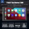 7" Double 2 DIN Apple Carplay Android Auto Car Stereo HD Touch Screen BT USB Cam