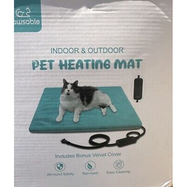 Clawsable Indoor Outdoor Pet Heating Mat 17.7x17.7