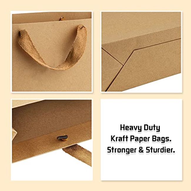 BagDream Paper Gift Bags 8x4.25x10.5 100Pcs Gift Bags Medium Size, Brown  Paper Bags with Handles Bulk Wedding Party Favor Bags, Kraft Bags, Grocery