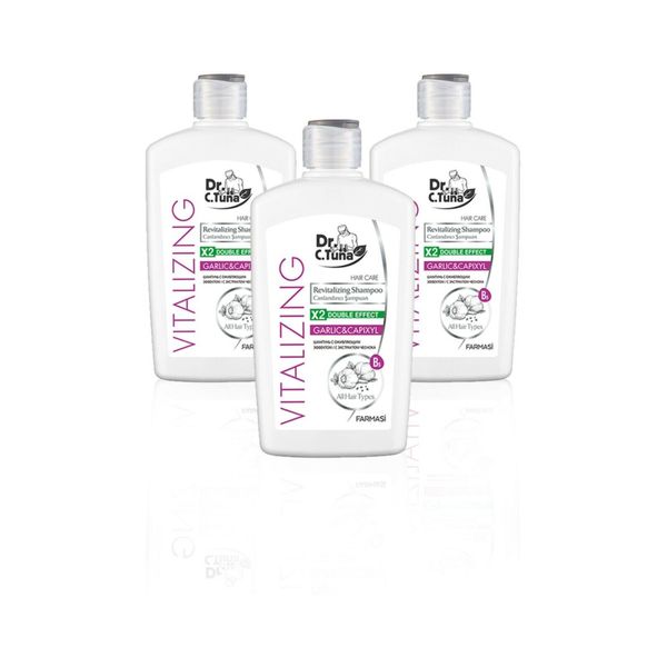 Farmasi Dr C Tuna Vitalizing Garlic & Capixyl Shampoo  3 X 17 oz / 500 ml -3 CT