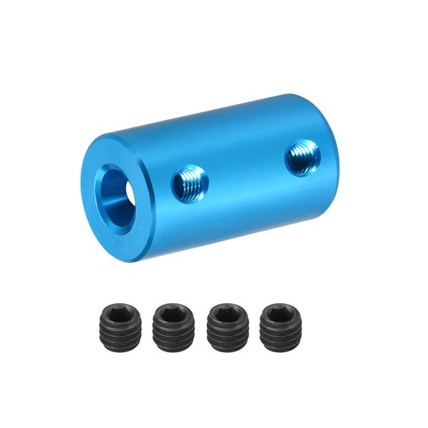 DMiotech 6-8mm Bore L25XD14 Rigid Coupling Shaft Coupling Joint Connector with Screws Aluminum Alloy Motor Shaft Connector for 3D Printer Blue