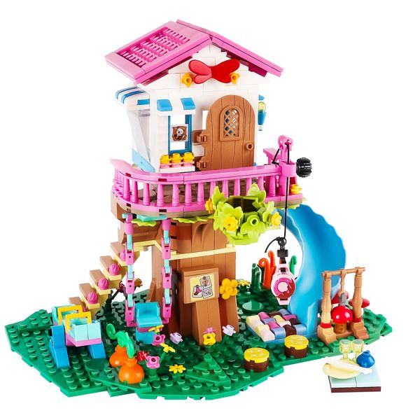 Booyuer Tree House Building Toy - 660Pcs Treehouse Building Set - STEM Friendship with Swing Animals Flowers Seesaw Forest House for 6 7 8 9 10+ Kids Girls Boys Birthday Gift