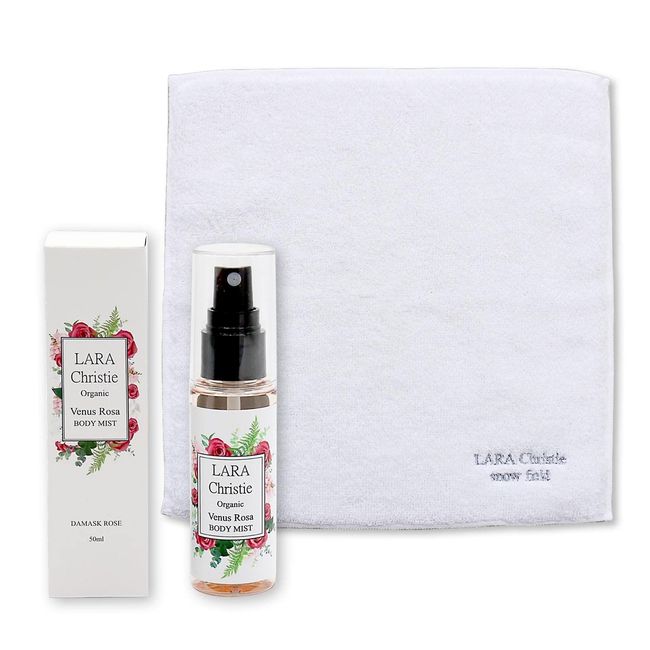 Lara Christie lg-0002 Handkerchief Towel, Imabari Snow Field Body Mist, Venus Rosa, Gift Set