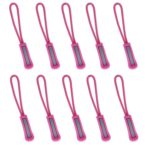 HYCALY Zipper Pull, Reflective Zipper, Zipper Tab, Zipper Pull, Anti-Slip Design, Zipper, Chuck, Easy to Open, Easy Installation, Easy to Grasp, Non Slip, Zipper Tab, Pull Cord, Set of 10 (Pink)