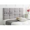Divan Bed Headboard Roma Chenille 20" Height Padded Cubed Headboard (Light Grey, 3ft Single)