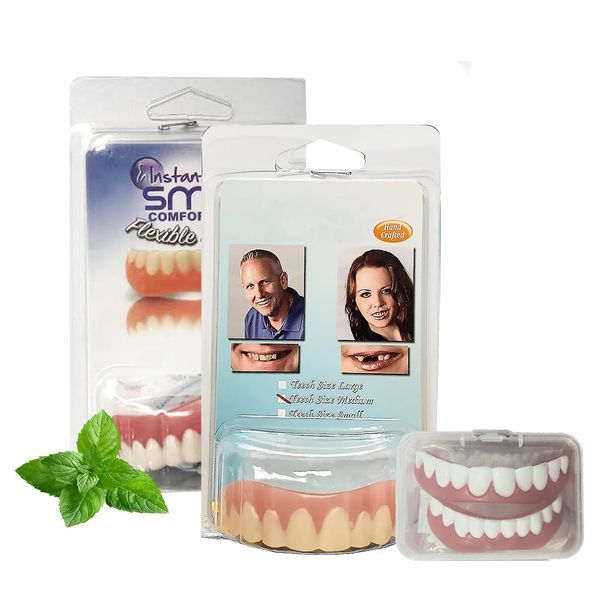 Katslyn Soft Denture Reline Kit,2Pairs Denture Reline Kit False Teeth Set Dentures False Teeth Denture Reliner Kit Suitable for Protecting Your Teeth and Regaining Your Smile Confidence