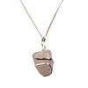 VIE Tumbled Stone Wire Wrap Pendant, 2-3cm, Rose Quartz, One