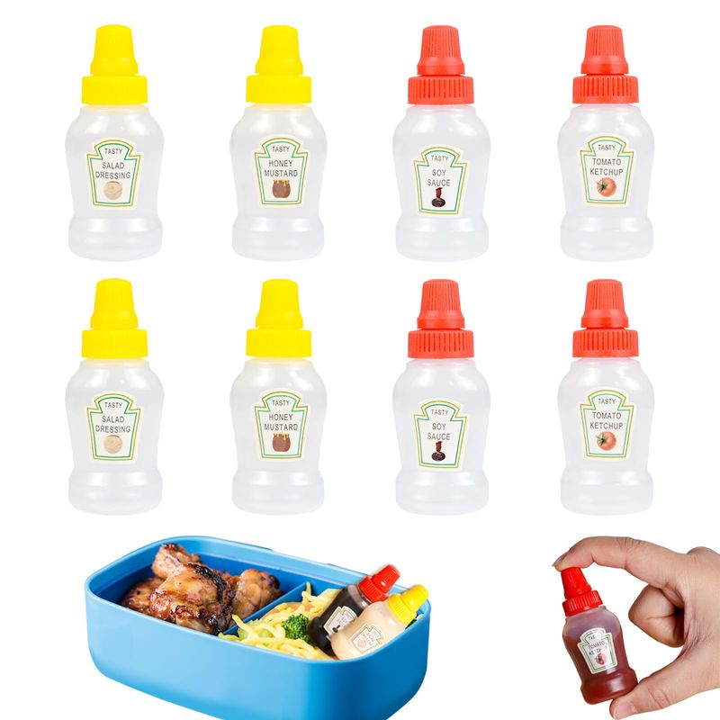 KUAOOAUK 8Pcs Mini Sauce Bottle, 25ml Mini Condiment Bottles, Portable ...
