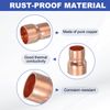 PATIKIL 5Pcs Copper Reducer 5/8" x1/2" ID Reducing Copper Coupling Fitting Pipe Adapter