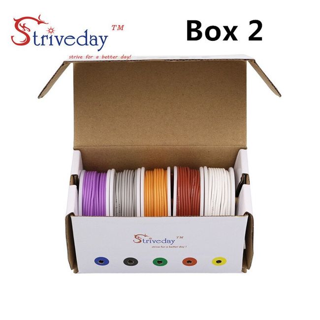 Striveday 30 AWG Flexible Silicone Wire Electric Wire 30 Gauge Tinned  Copper Hook Up Wire 300V Cables Electronic Stranded Wire Cable Electrics  DIY