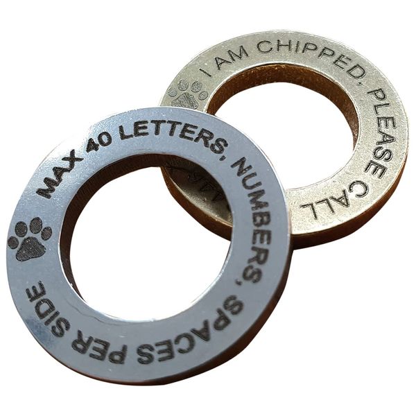 Solid Brass or Stainless Steel Round Personalised Dog Pet ID Tag (Brass)