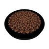 Saddle Brown Black Floral Mandala Flower Pattern PopSockets Swappable PopGrip