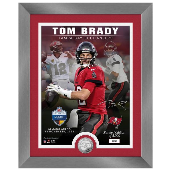 NFL Munich Game Tampa Bay Buccaneers Tom Brady Silver Coin gerahmtes Bild 40x33