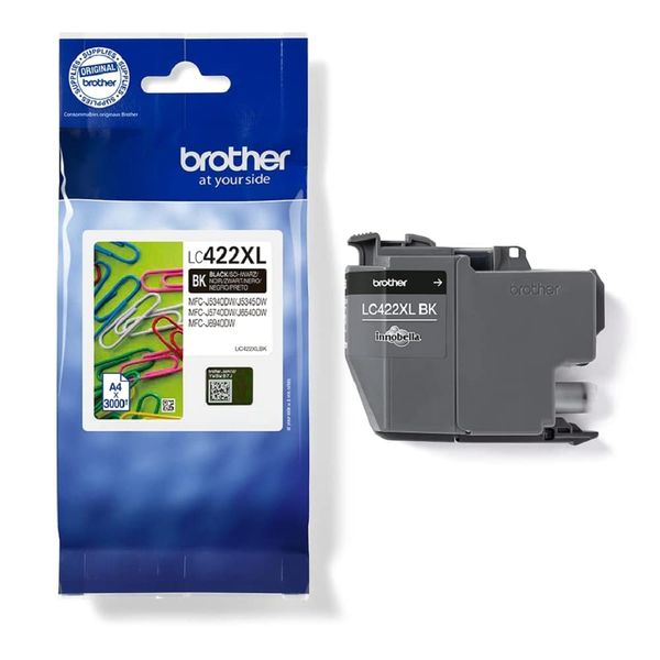 Original Brother LC-422XLBK Black Ink Cartridge for Approx. 3,000 Pages for MFC-J5340DW, MFC-J5345DW, MFC-J5740DW, MFC-J6540DW, MFC-J6940DW