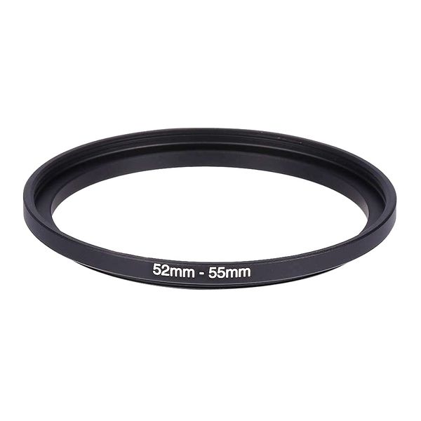 Akozon 52mm-55mm Step Up Filteradapter Adapter Ring, Fotografie Step Up Ringe Step Up Ringe Metalllinse Filterring Adapter Schwarz für Filter, Adapter, Objektive Hauben