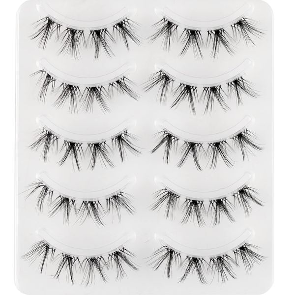 Clear Band Wimpern Russische Streifen Falsche Wimpern, D Curl Lashes Natürliche Flauschige 3D Flauschige Falsche Wimpern sehen aus wie Wimpernverlängerungen (WD5-15)