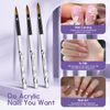 Saviland 3PCS Acrylic Nail Brush - Size 2/4/6 Nail Brush for Acrylic Powder, Zebra Handle Wooden Acrylic Brush for Nails, Nail Art Brush for Acrylic Nails, Acrylic Brush Set for Nail Carving&Extension