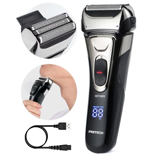 Electric Razor for Men Foil Electric Shavers for Men Face Electric Razors for Shaving Face Men s Electric Shavers Cordless Rechargeable Beard Shaver Waterproof LED Display Wet Dry Use by PRITECH Every...