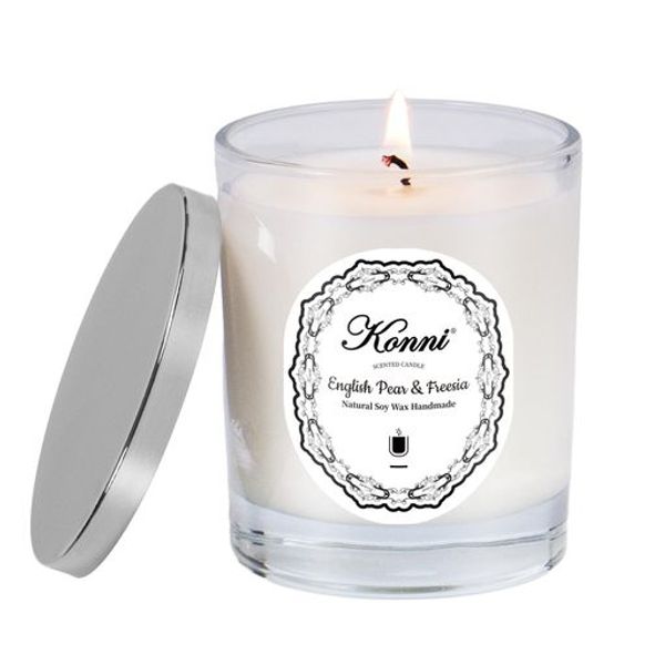 KAMMAK Aroma Candle Jar Candle Sweet Pea Jasmine Scented Candle 200G 35-40 Hours Natural Material Soy Wax White Day Valentine&#39;s Day Mother&#39;s Day Gift