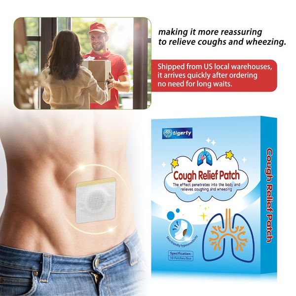 10PCS COUGH RELIEF PATCH - Fast Acting Lung Support Asthma Mucus, Natural Detox
